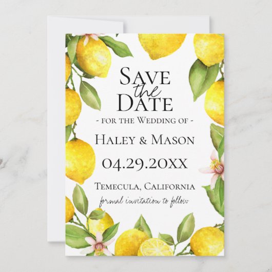 Citrus Orchard slaat de datum op Aankondiging (Voorkant)