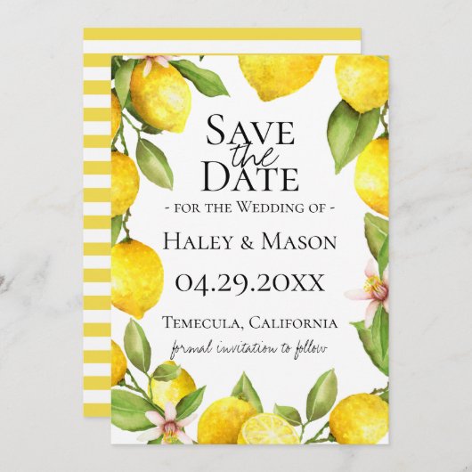 Citrus Orchard slaat de datum op Aankondiging (Voorkant / Achterkant)