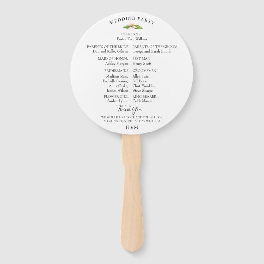 Citrus Orchard Trouwprogramma Hand Fans Handwaaier (Achterkant)
