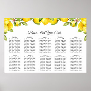 Citrus Orchard Wedding Seating Chart Poster