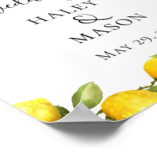 Citrus Orchard Wedding Welcome Poster (Hoek)