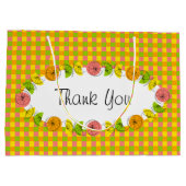 Citrus Oval Check Dank je grote cadeau Groot Cadeauzakje (Achterkant)