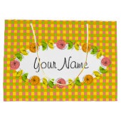 Citrus Oval Check Name gift grote zak Groot Cadeauzakje (Achterkant)