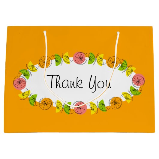 Citrus Oval Oranje Hartelijk dank Groot Cadeauzakje (Voorkant)
