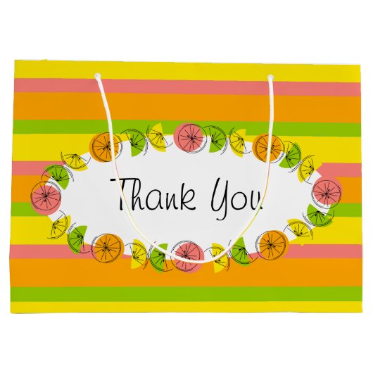 Citrus Oval Stripe Classic Hartelijk dank Groot Cadeauzakje (Achterkant)