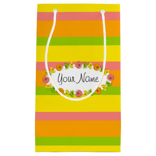 Citrus Oval Stripe Classic Naam cadeauzakje klein (Voorkant)
