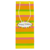 Citrus Ovale Streep Klassieke Verjaardag geschenkz Wijn Cadeautas (Achterkant)