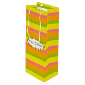 Citrus Ovale Streep Klassieke Verjaardag geschenkz Wijn Cadeautas (Voorkant Gekanteld)