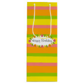 Citrus Ovale Streep Klassieke Verjaardag geschenkz Wijn Cadeautas (Voorkant)