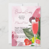 Citrus Paarse brunch en bubble Baby shower Kaart (Voorkant)