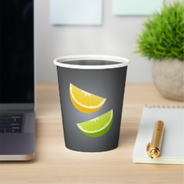 Citrus Paper Cup met citroen en Limoen plakjes Papieren Bekers