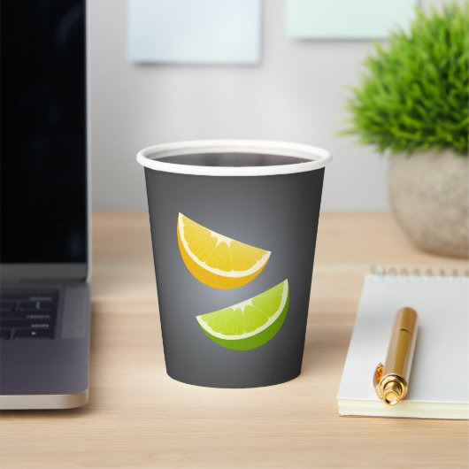 Citrus Paper Cup met citroen en Limoen plakjes Papieren Bekers (Insitu)