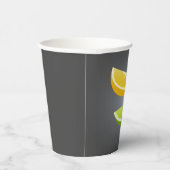 Citrus Paper Cup met citroen en Limoen plakjes Papieren Bekers (Rechts)