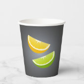 Citrus Paper Cup met citroen en Limoen plakjes Papieren Bekers (Voorkant)