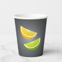 Citrus Paper Cup met citroen en Limoen plakjes