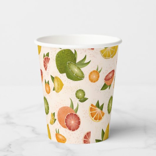 Citrus Party Cup Papieren Bekers (Achterkant)