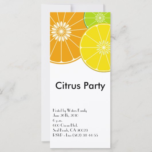 Citrus Party Rack Kaart-uitnodiging (Voorkant)