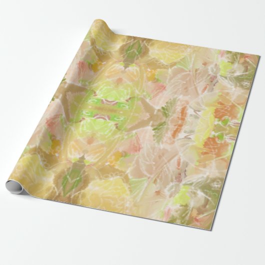 Citrus Pastel Designer Print Herhaal patroon Cadeaupapier (Uitgerold)