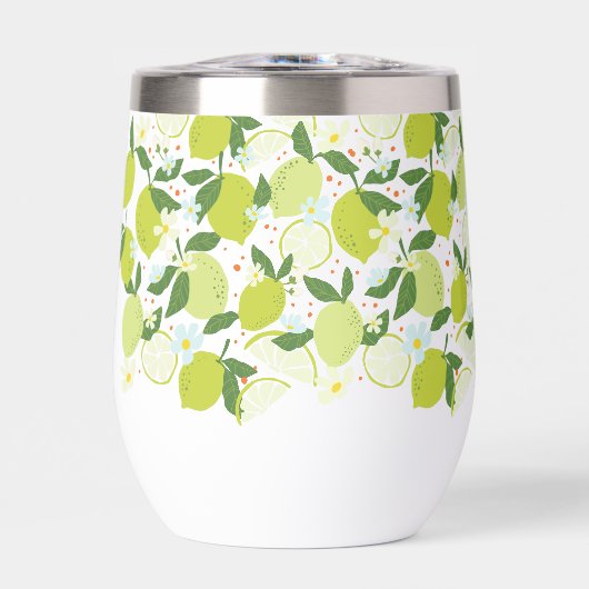 Citrus Patroon Roestvrij staal Wijn Tumbler (Voorkant)