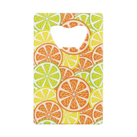Citrus Pattern 2 Creditkaart Flessenopener (Achterkant)