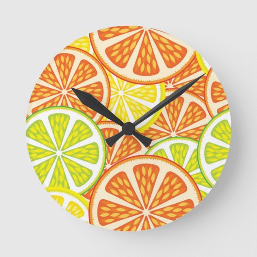 Citrus Pattern 2 Ronde Klok (Voorkant)
