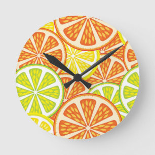 Citrus Pattern 2 Ronde Klok