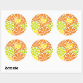 Citrus Pattern 2 Ronde Sticker (Vel)