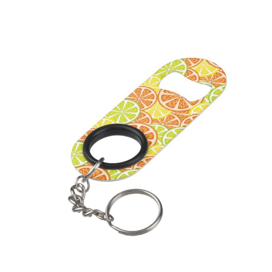 Citrus Pattern 2 Sleutelhanger Flessenopener (Achterkant Gekanteld)