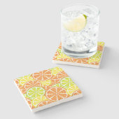 Citrus Pattern 2 Stenen Onderzetter (Zijkant)