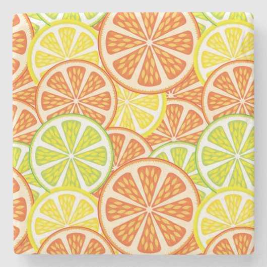 Citrus Pattern 2 Stenen Onderzetter (Voorkant)