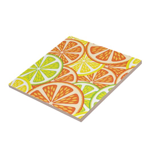 Citrus Pattern 2 Tegeltje (Zijkant)