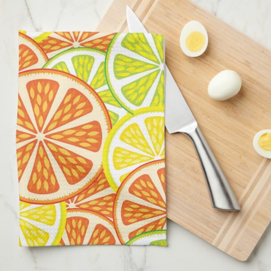 Citrus Pattern 2 Theedoek (Quarter Fold)