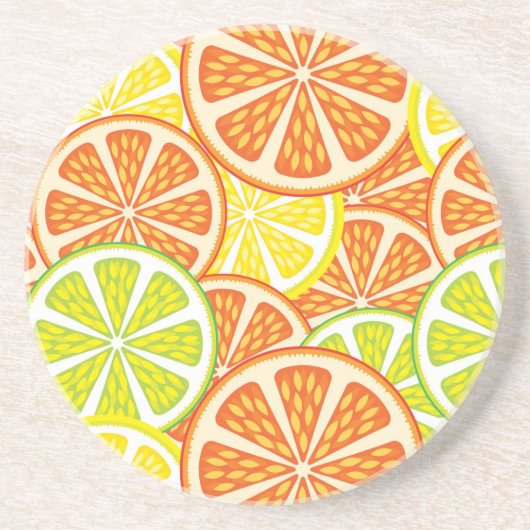 Citrus Pattern 2 Zandsteen Onderzetter (Voorkant)