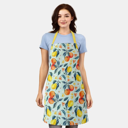 Citrus Pattern Apron Schort (Gedragen)
