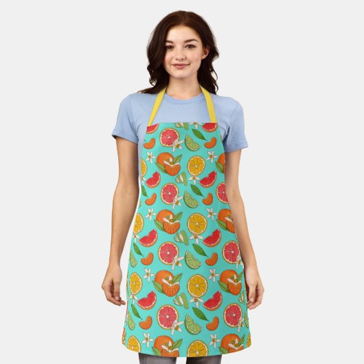 Citrus Pattern Apron Schort (Gedragen)
