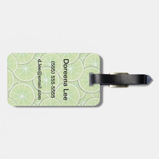 Citrus Pattern Bagagelabel (Achterkant horizontaal)
