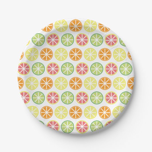 Citrus Pattern-Borden Papieren Bordje (Voorkant)