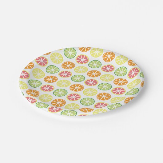 Citrus Pattern-Borden Papieren Bordje (Gekanteld)