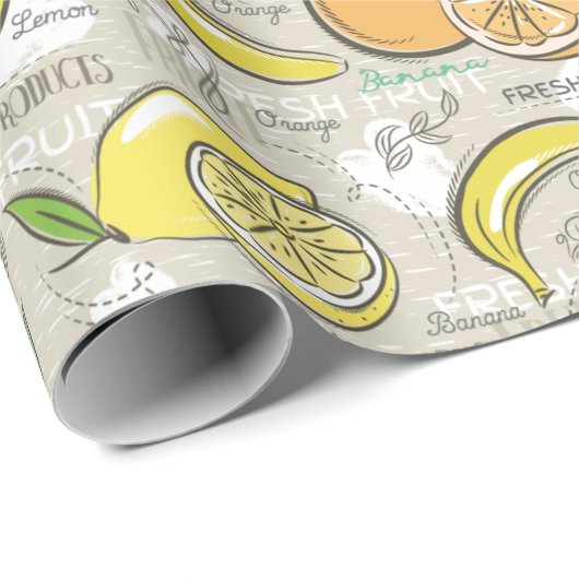 Citrus Pattern Cadeaupapier (Rol Hoek)