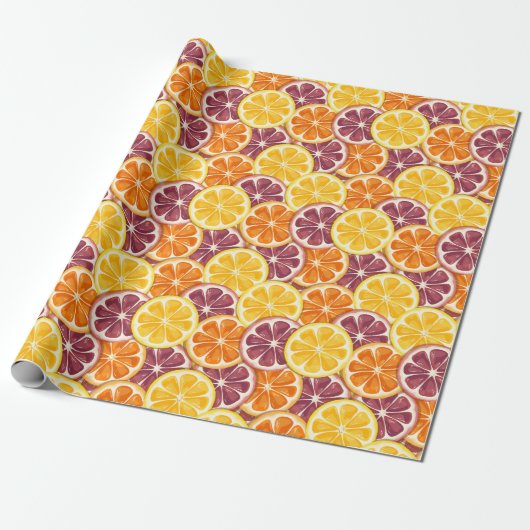 Citrus pattern  cadeaupapier (Uitgerold)