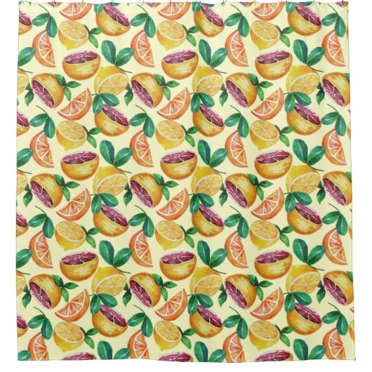 Citrus Pattern Shower Curtain Douchegordijn (Voorkant)