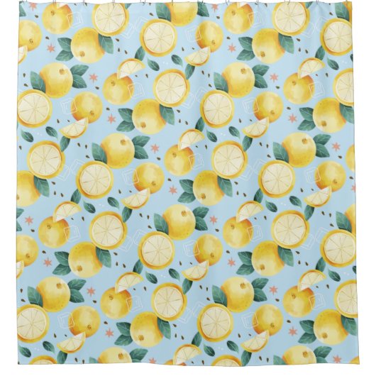 Citrus Pattern Shower Curtain Douchegordijn (Voorkant)