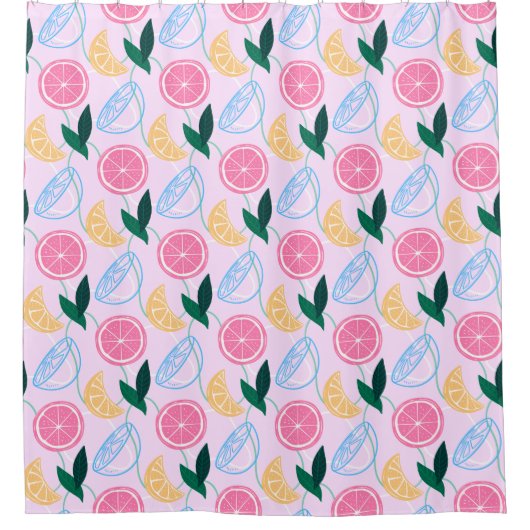 Citrus Pattern Shower Curtain Douchegordijn (Voorkant)