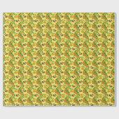 Citrus, peer, kers: waterverf print. cadeaupapier (Vlak)