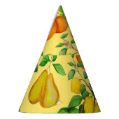 Citrus, peer, kers: waterverf print. feesthoedjes (Links)