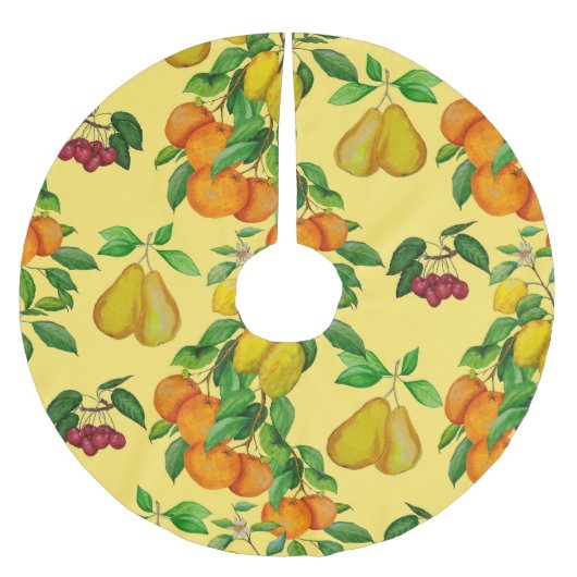 Citrus, peer, kers: waterverf print. kerstboom rok (Voorkant)