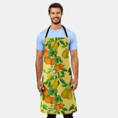 Citrus, peer, kers: waterverf print. schort (Gedragen)