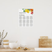 Citrus Personalised Wedding Table Seating Poster (Keuken)