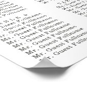 Citrus Personalised Wedding Table Seating Poster (Hoek)