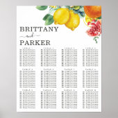 Citrus Personalised Wedding Table Seating Poster (Voorkant)